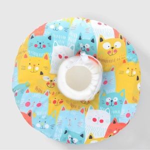 Cartoon Cat Collar Soft Pet Round Collar Circle for Cats Small Dogs,Blue Y,xs